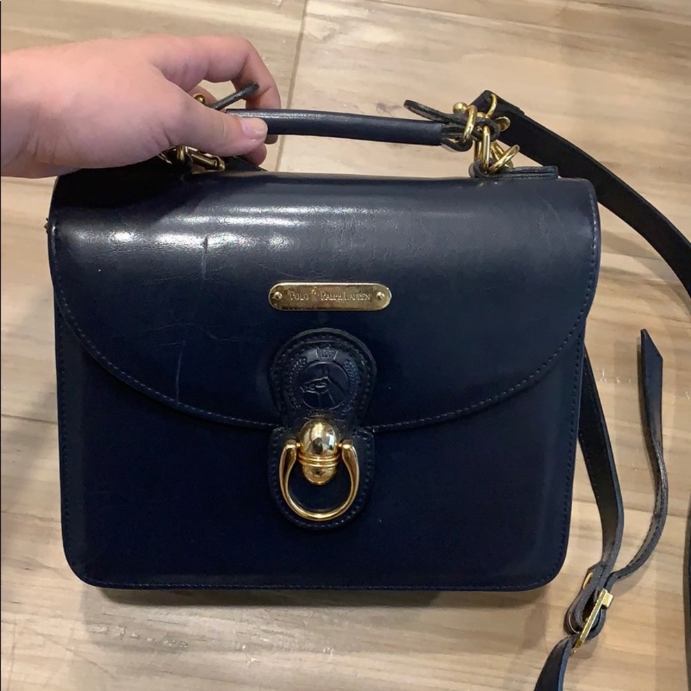 Vintage Ralph Lauren box bag with gold details